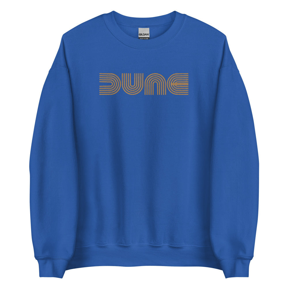 Dune Embroidered Sweatshirt - Royal Color - Gold Embroidery