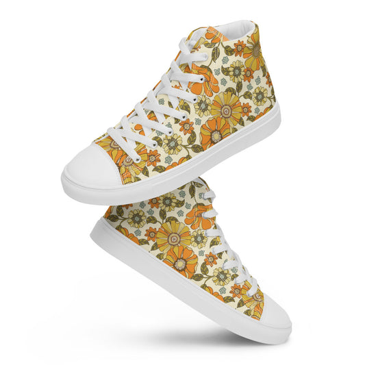 Golden Meadows Floral Women’s High Top Sneakers - https://ascensionemporium.net
