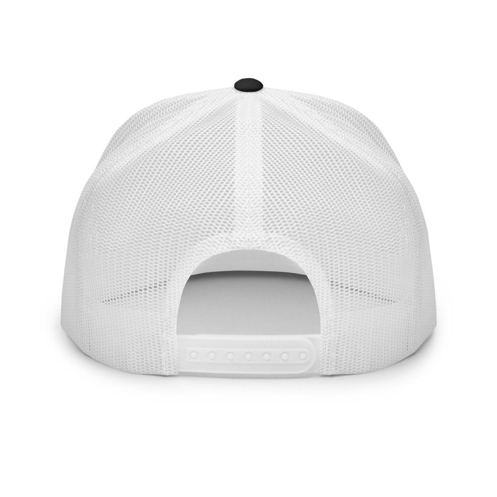 Aries Zodiac Embroidered Flat Bill Trucker Hat - Black/White Color - https://ascensionemporium.net