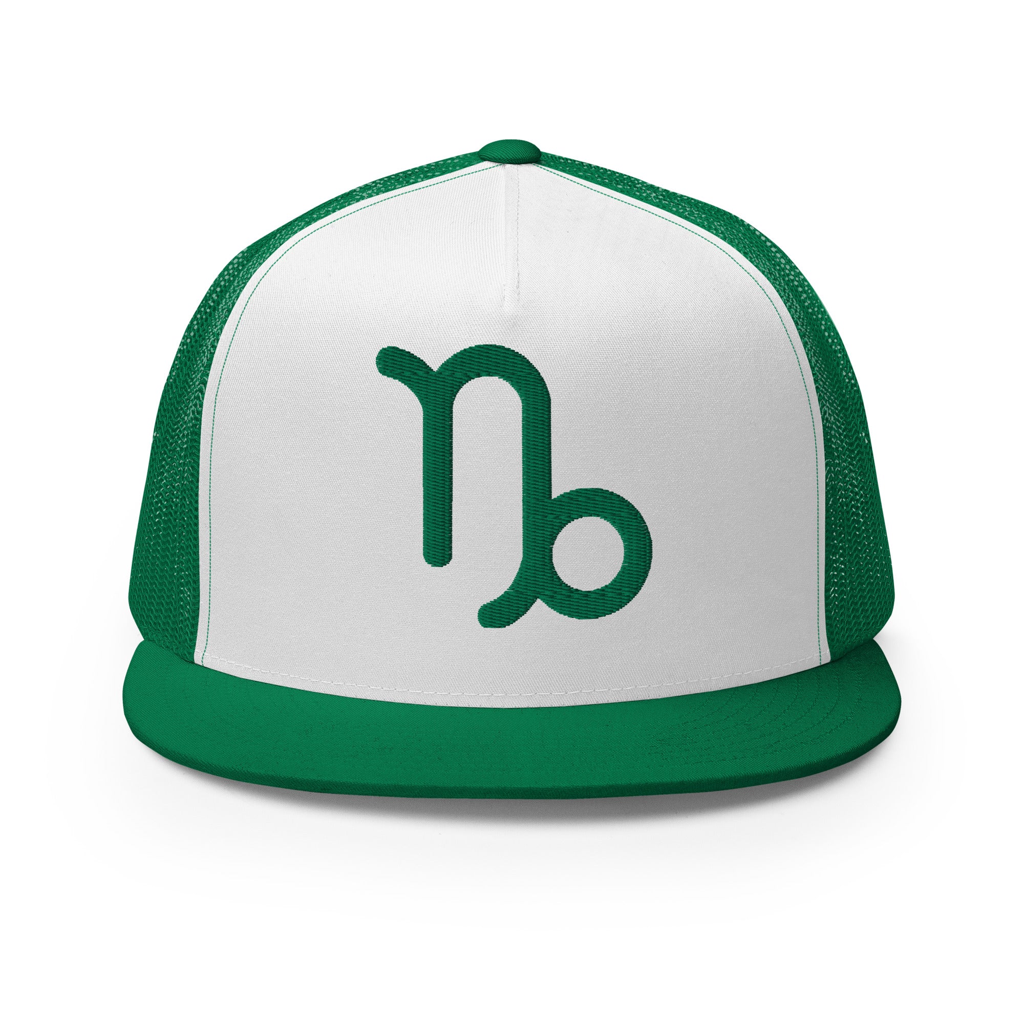 Capricorn Zodiac Embroidered Flat Bill Trucker Hat