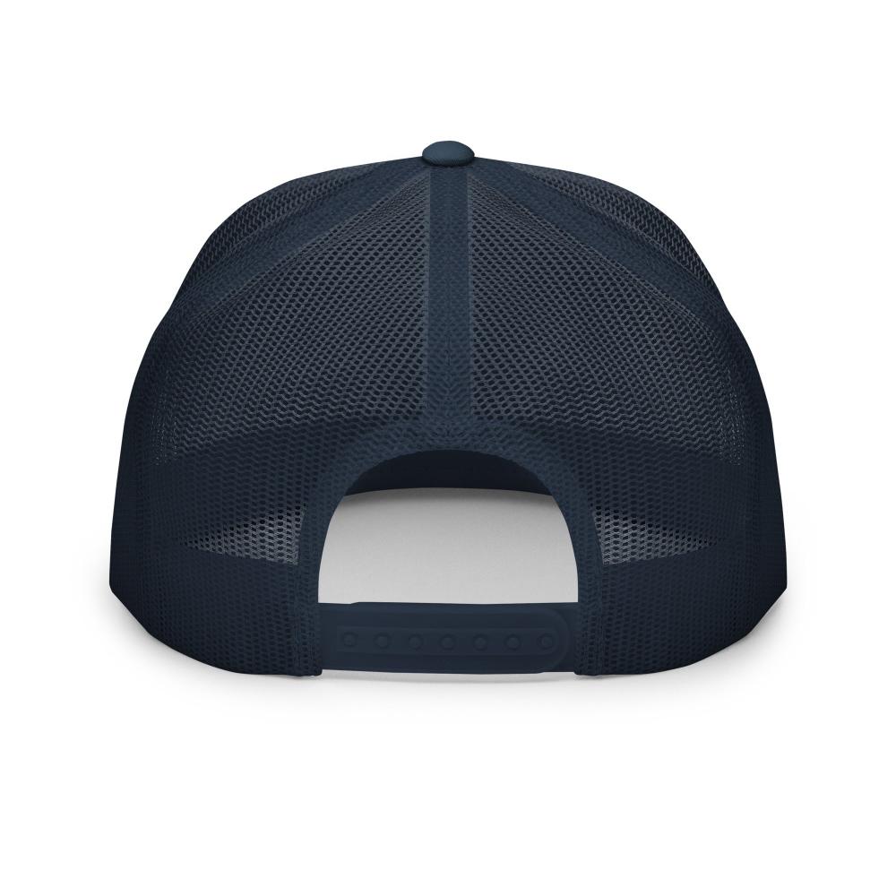 Aquarius Zodiac Embroidered Flat Bill Trucker Hat - Navy Color - https://ascensionemporium.net