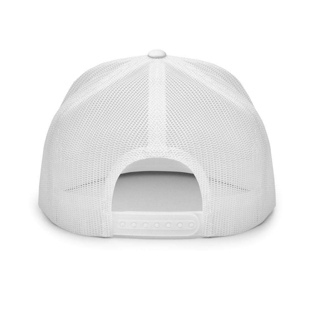 Aquarius Zodiac Embroidered Flat Bill Trucker Hat - White Color - https://ascensionemporium.net