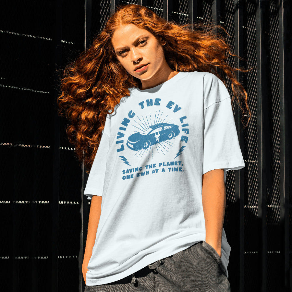 Living The EV Life TShirt - Model - https://ascensionemporium.net