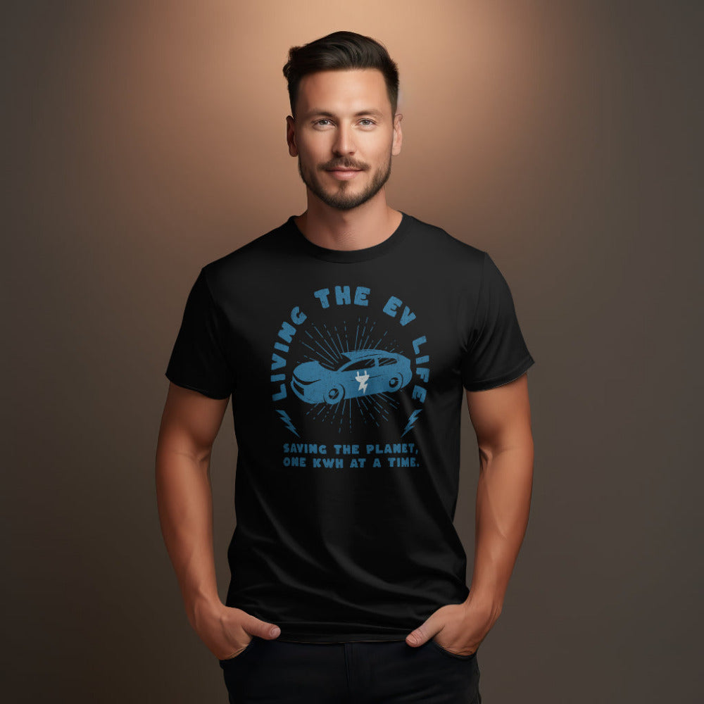 Living The EV Life TShirt - Black Color - https://ascensionemporium.net