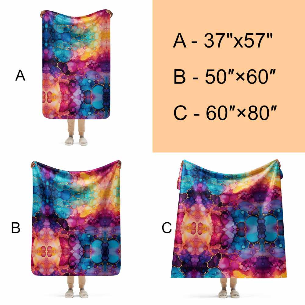Colorful Multicolor Sherpa Blanket #1 - https://ascensionemporium.net