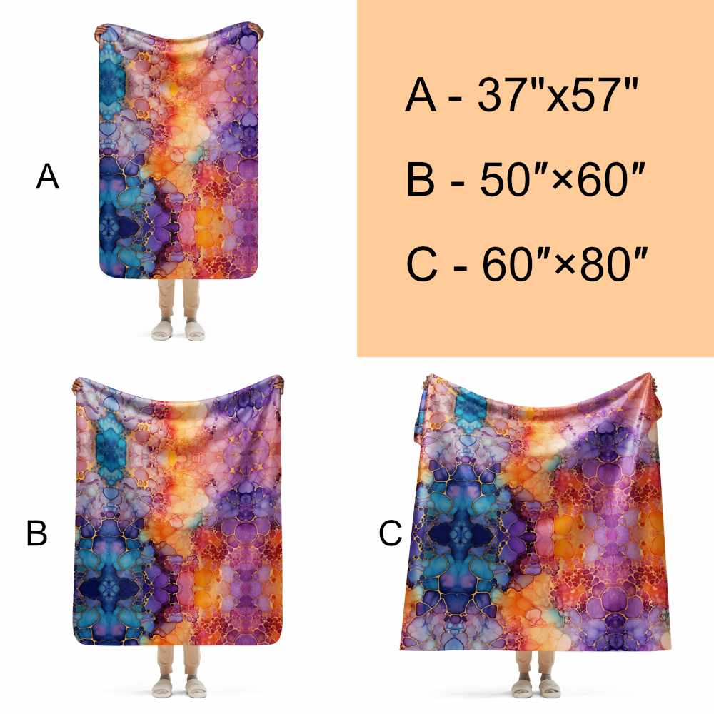 Colorful Multicolor Sherpa Blanket #4 - https://ascensionemporium.net