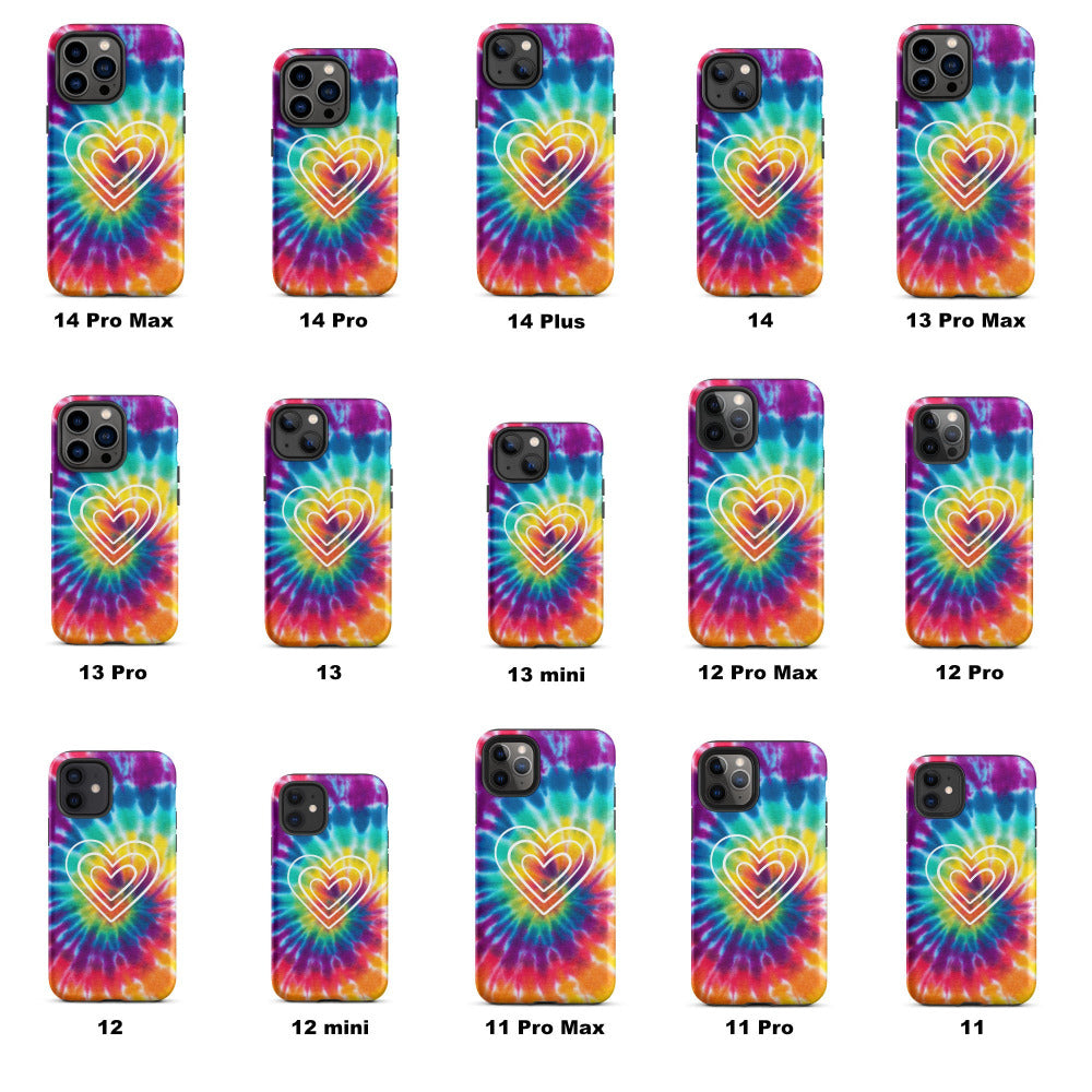 Hearts Rainbow Tie Dye Tough Case for iPhone® — https://ascensionemporium.net