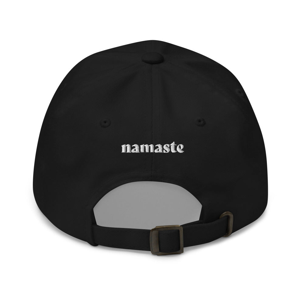 Namaste Lotus Flower Embroidered Cap - Black Color - https://ascensionemporium.net