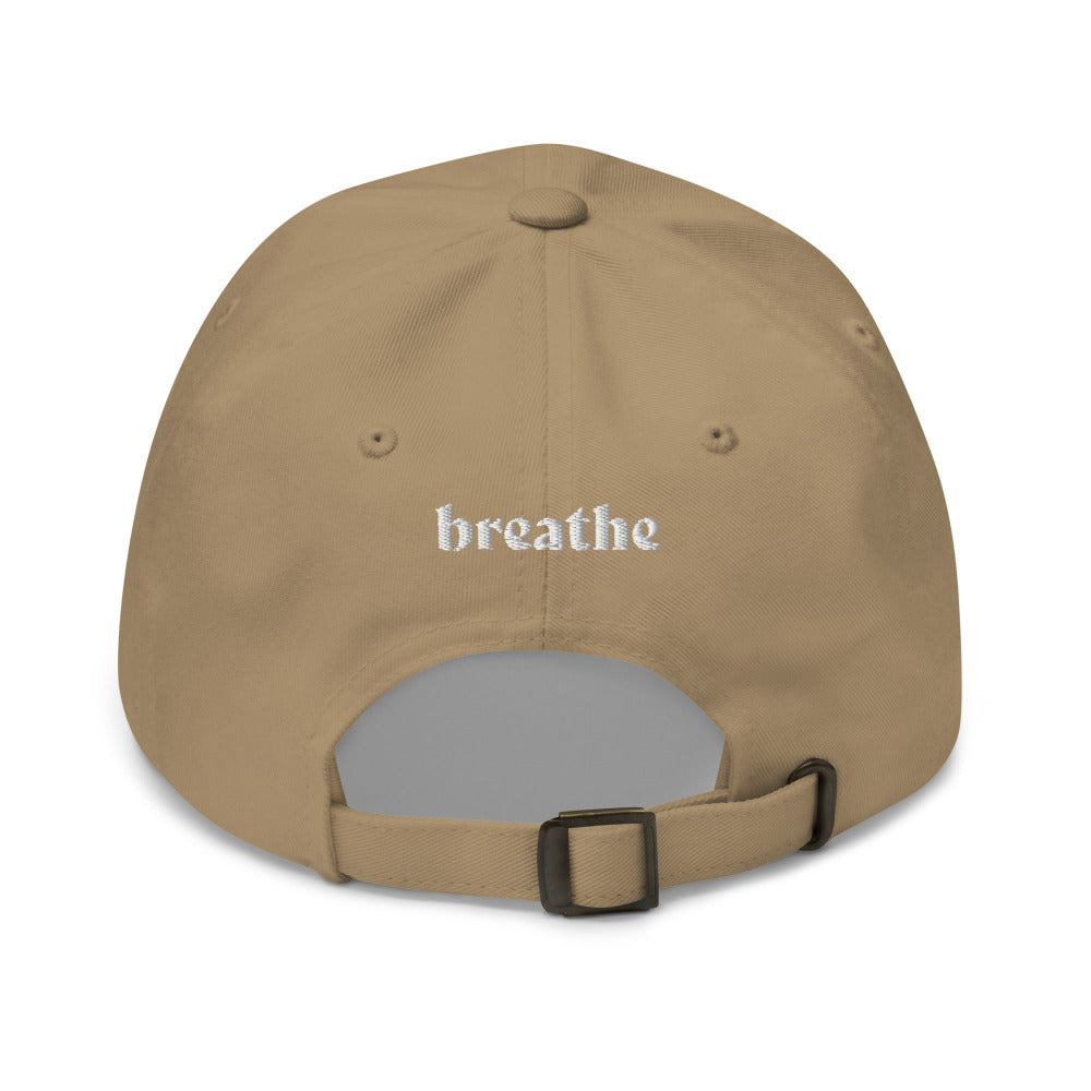 Breathe Lotus Flower Embroidered Cap - Khaki Color - https://ascensionemporium.net