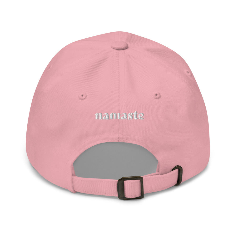 Namaste Lotus Flower Embroidered Cap - Pink Color - https://ascensionemporium.net