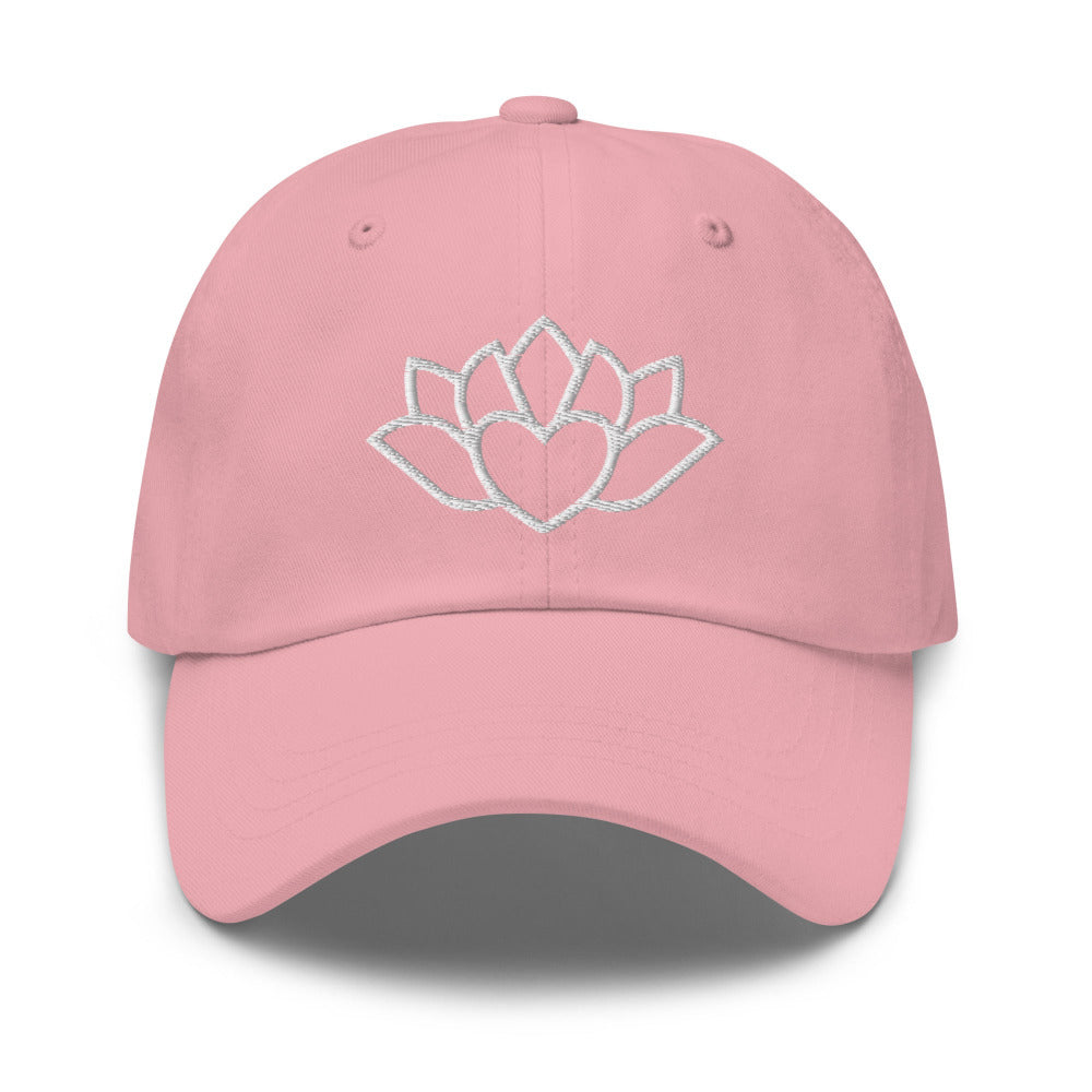 Namaste Lotus Flower Embroidered Cap - Pink Color - https://ascensionemporium.net