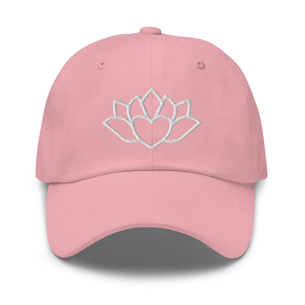 Breathe Lotus Flower Embroidered Cap - Pink Color - https://ascensionemporium.net