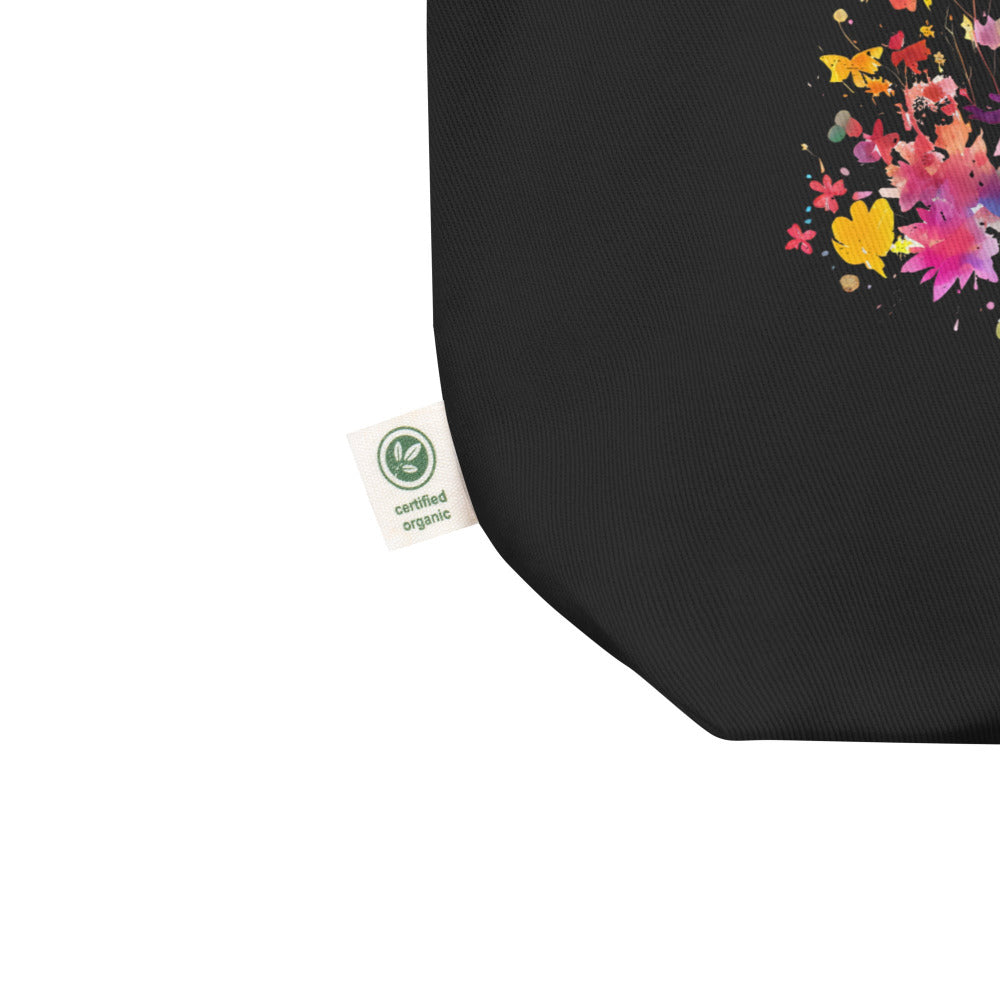 Namaste Rainbow Garden Tote Bag - Black Color - https://ascensionemporium.net