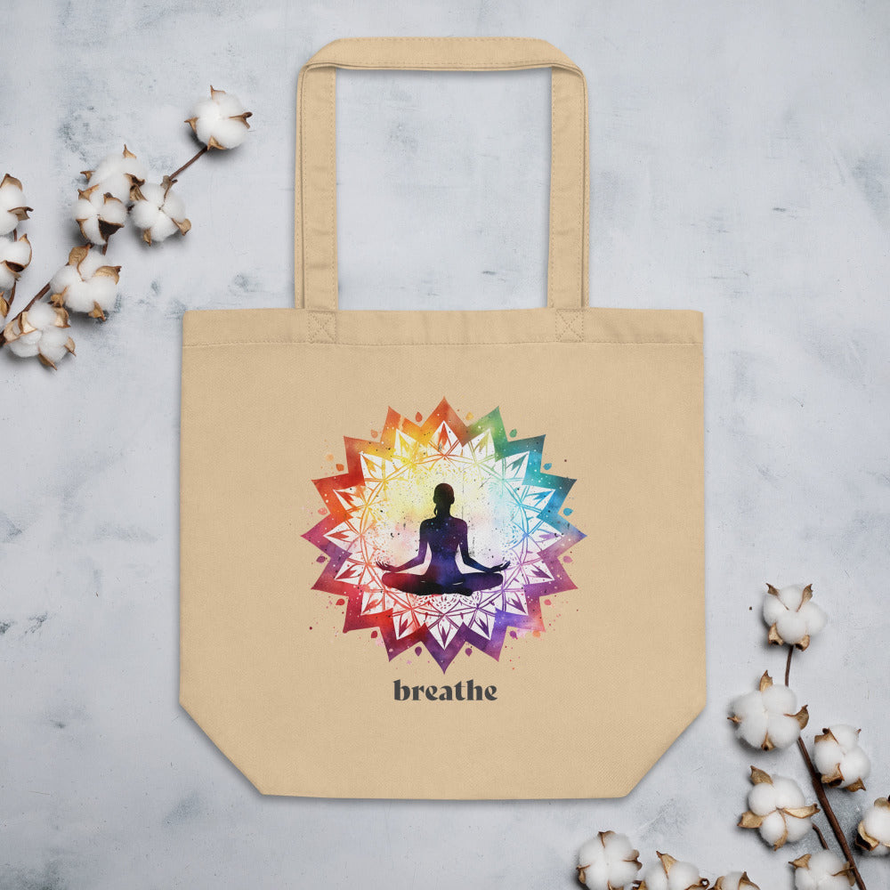 Breathe Lotus Chakra Mandala Tote Bag - Oyster Color - https://ascensionemporium.net