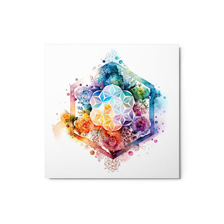 Sacred Geometry Watercolor Metal Print 1 - https://ascensionemporium.net