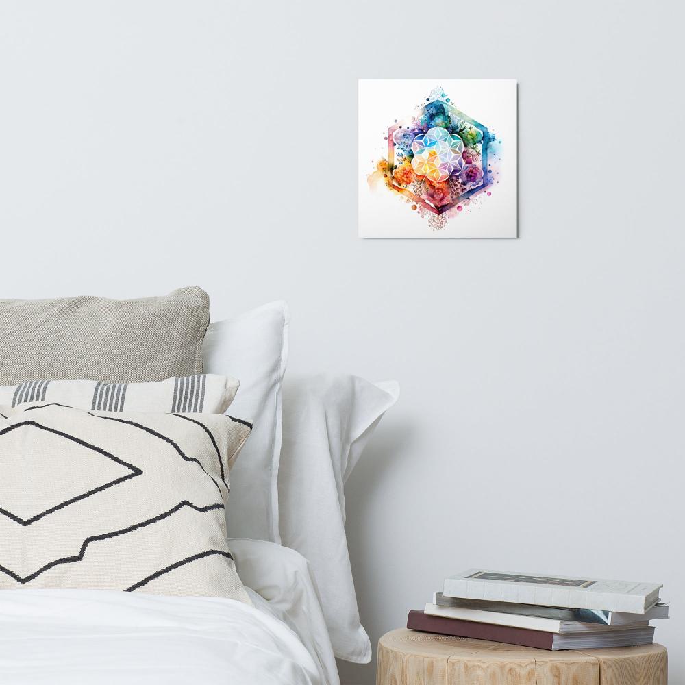 Sacred Geometry Watercolor Metal Print 1 - https://ascensionemporium.net