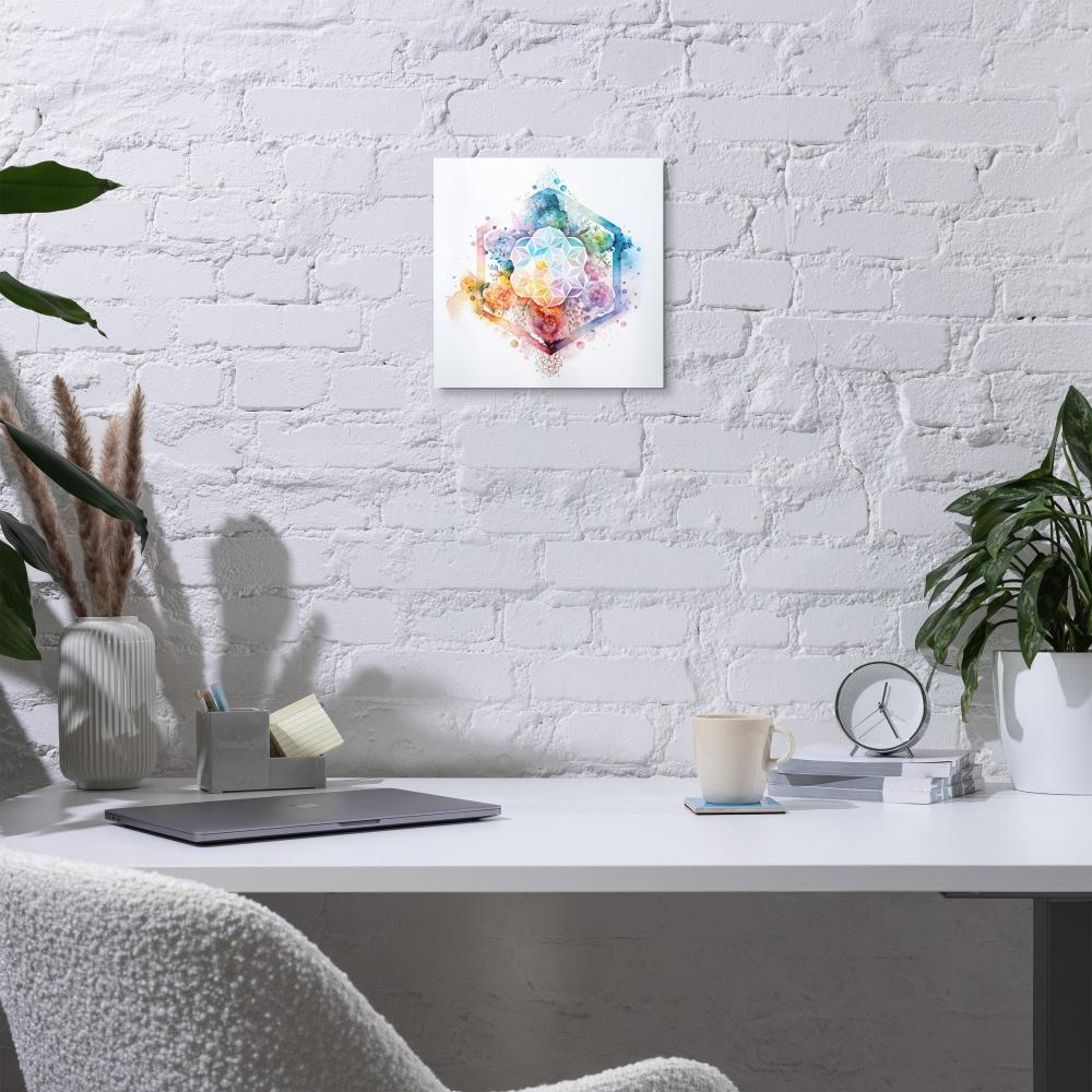 Sacred Geometry Watercolor Metal Print 1 - https://ascensionemporium.net