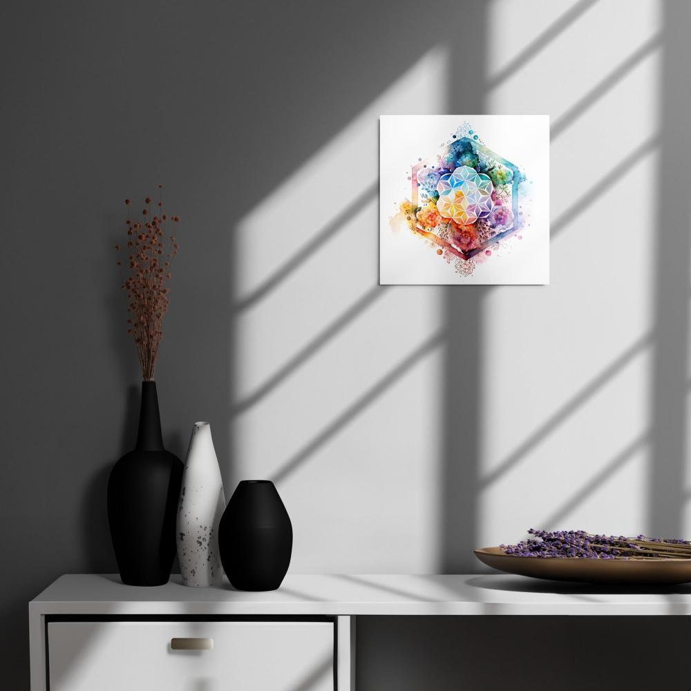 Sacred Geometry Watercolor Metal Print 1 - https://ascensionemporium.net