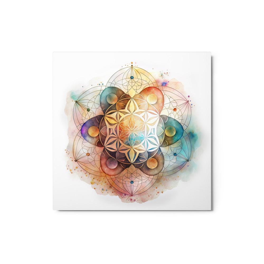 Sacred Geometry Watercolor Metal Print 2 - https://ascensionemporium.net