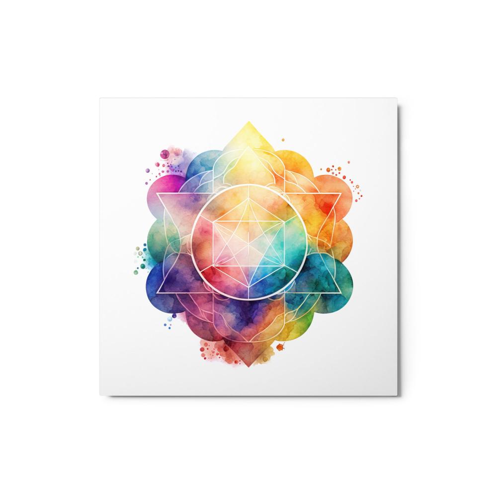 Sacred Geometry Watercolor Metal Print 4 - https://ascensionemporium.net