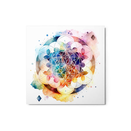 Sacred Geometry Watercolor Metal Print 5 - https://ascensionemporium.net