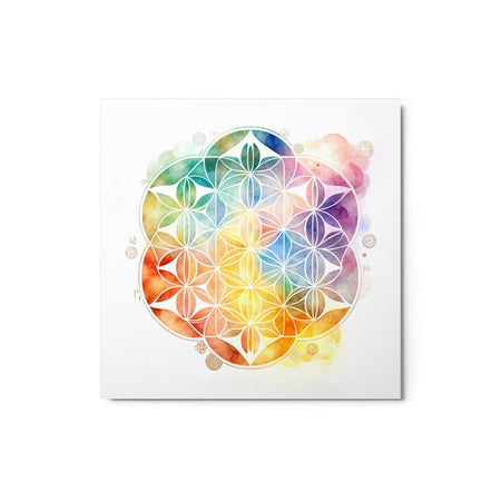 Sacred Geometry Watercolor Metal Print 6 - https://ascensionemporium.net