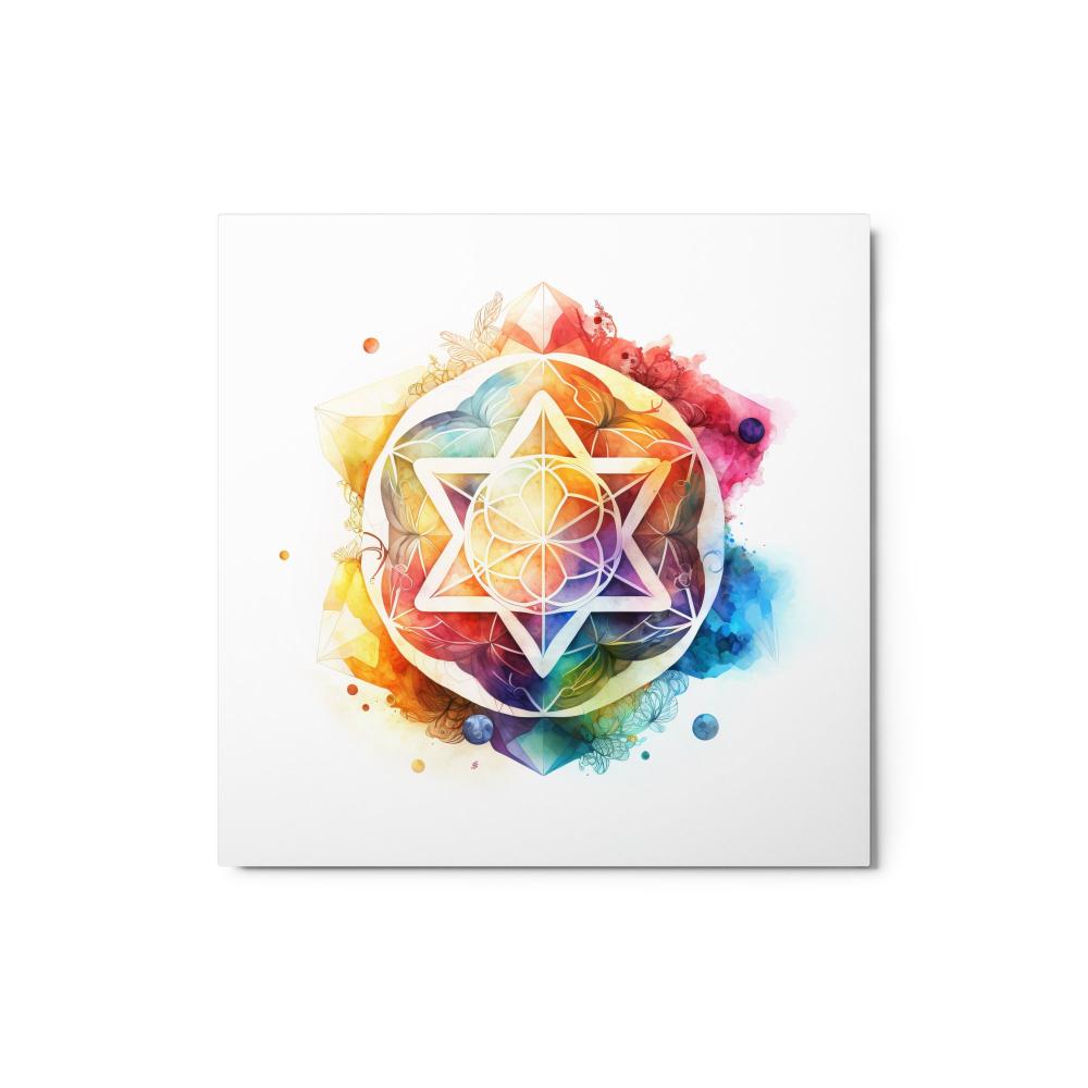 Sacred Geometry Watercolor Metal Print 7 - https://ascensionemporium.net