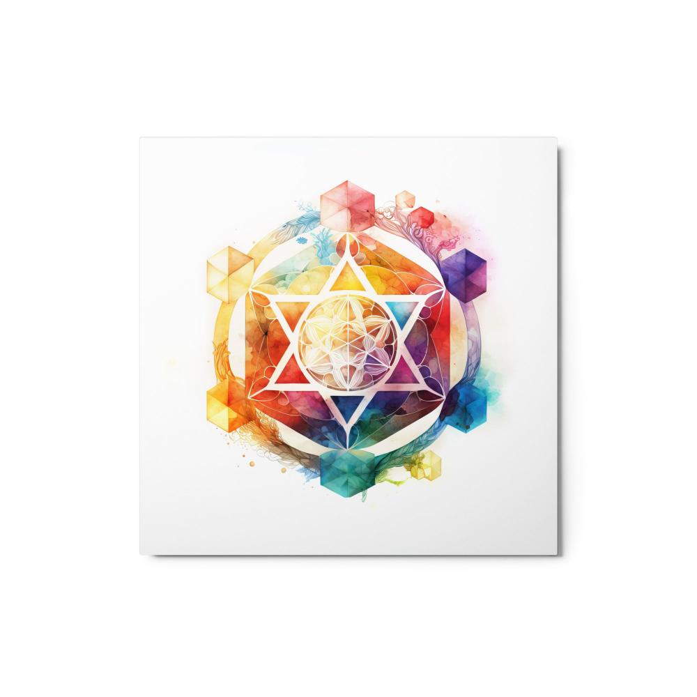 Sacred Geometry Watercolor Metal Print 8 - https://ascensionemporium.net