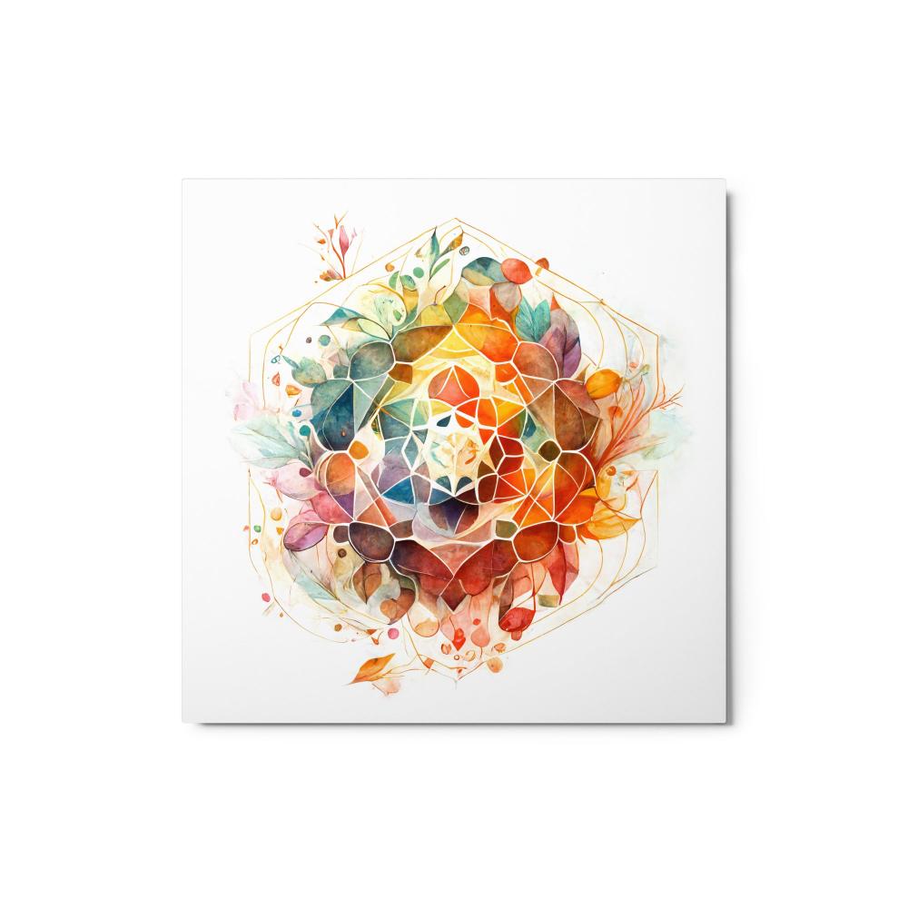 Sacred Geometry Watercolor Metal Print 9 - https://ascensionemporium.net