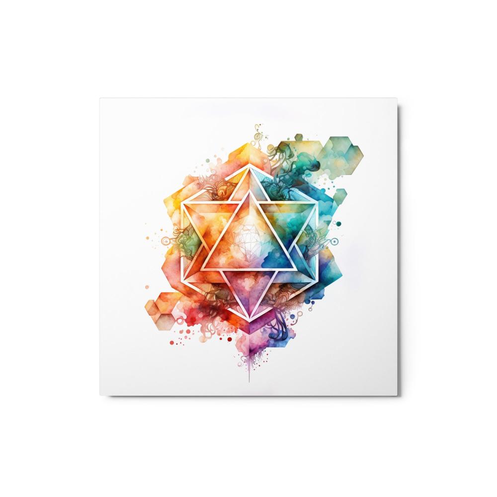 Sacred Geometry Watercolor Metal Print 10 - https://ascensionemporium.net