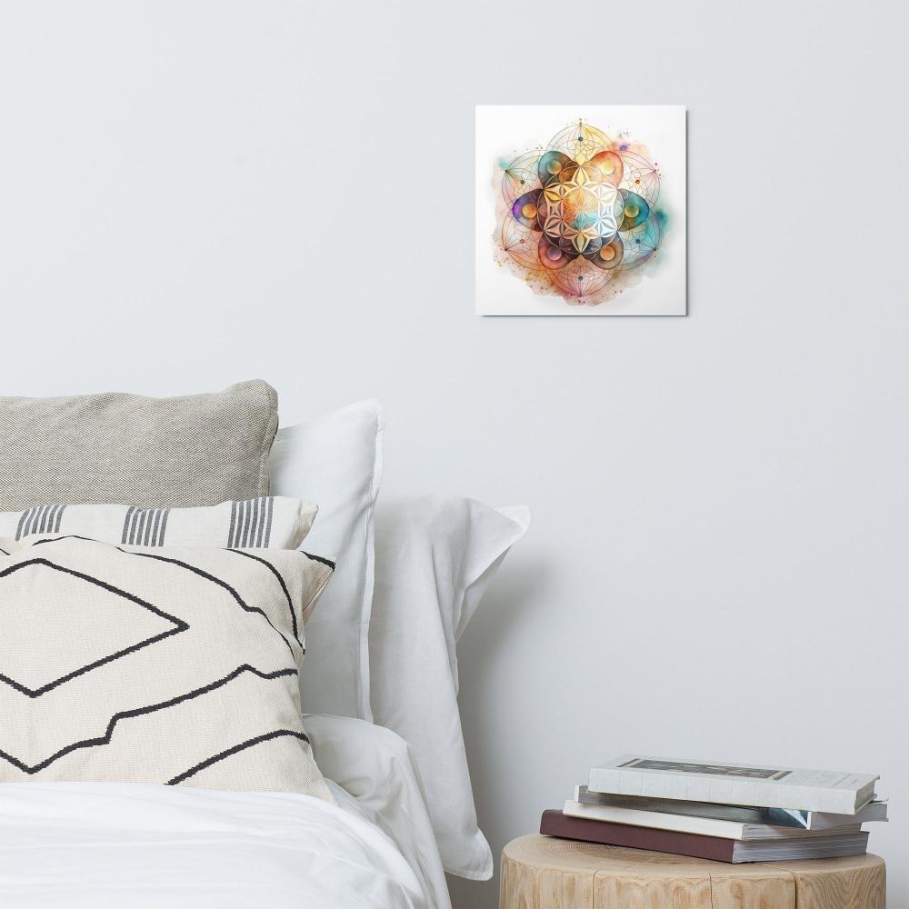 Sacred Geometry Watercolor Metal Print 2- https://ascensionemporium.net