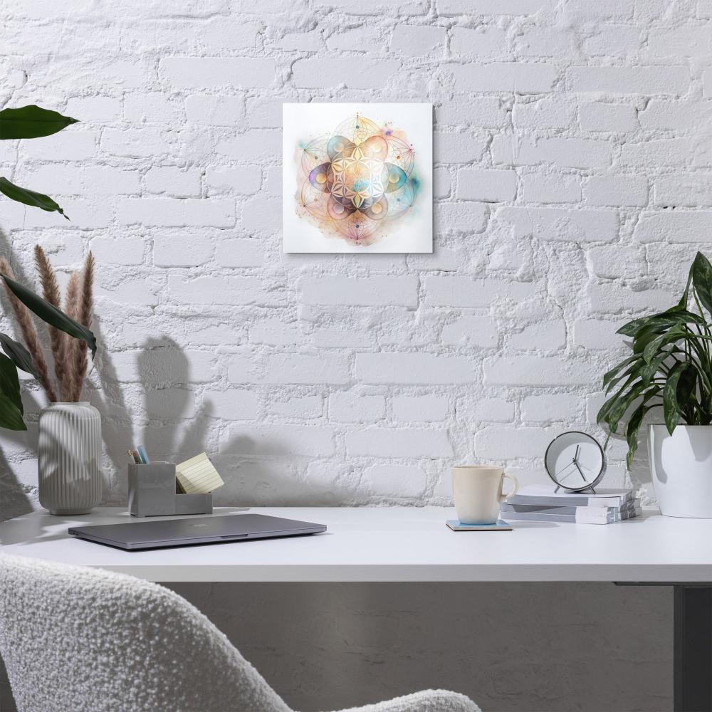 Sacred Geometry Watercolor Metal Print 2 - https://ascensionemporium.net