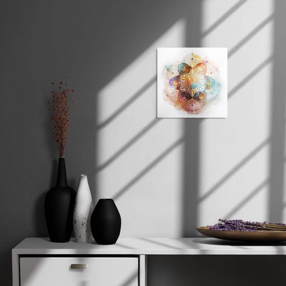 Sacred Geometry Watercolor Metal Print 2 - https://ascensionemporium.net