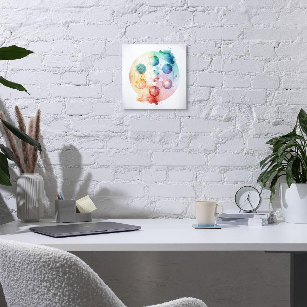 Sacred Geometry Watercolor Metal Print 3 - https://ascensionemporium.net