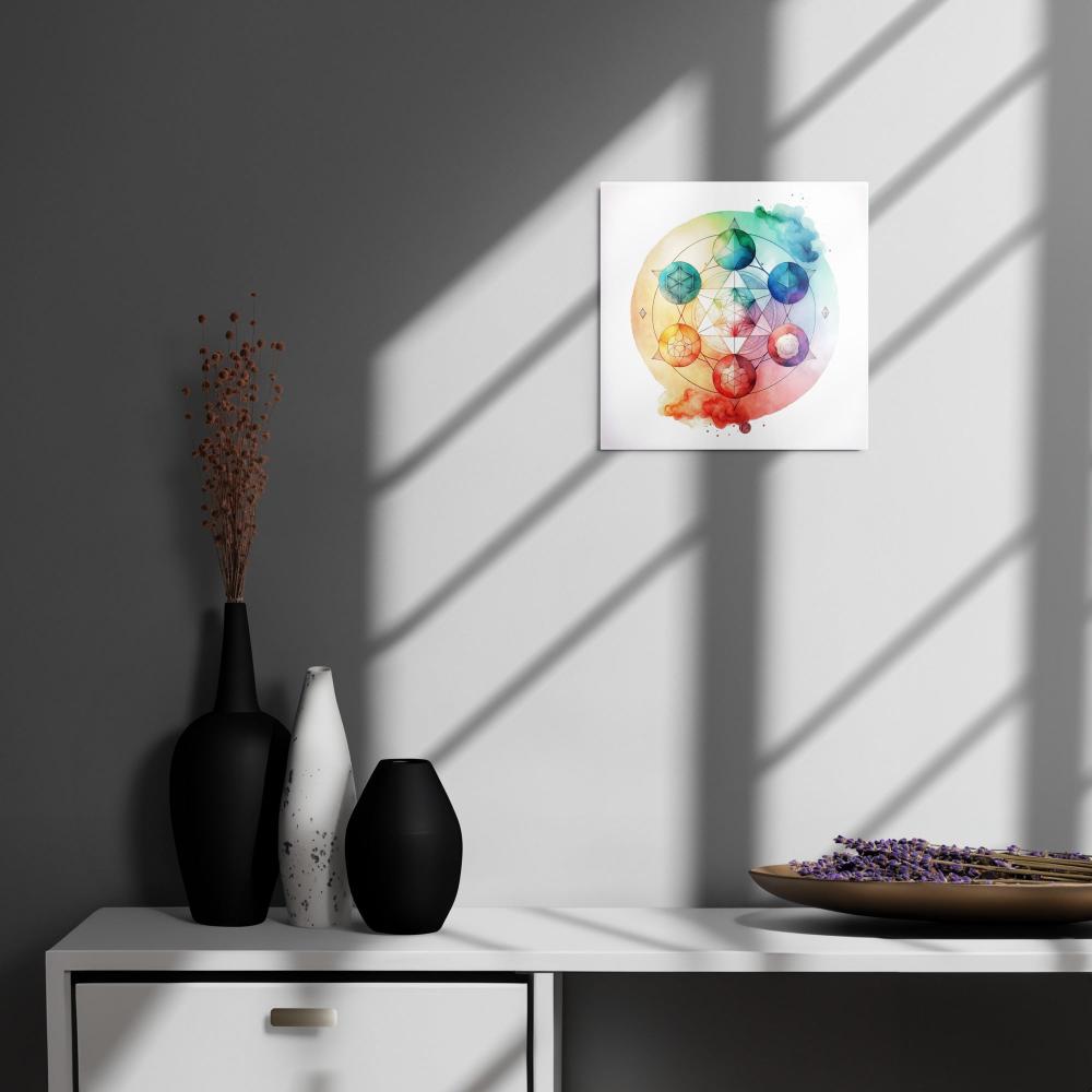 Sacred Geometry Watercolor Metal Print 3 - https://ascensionemporium.net