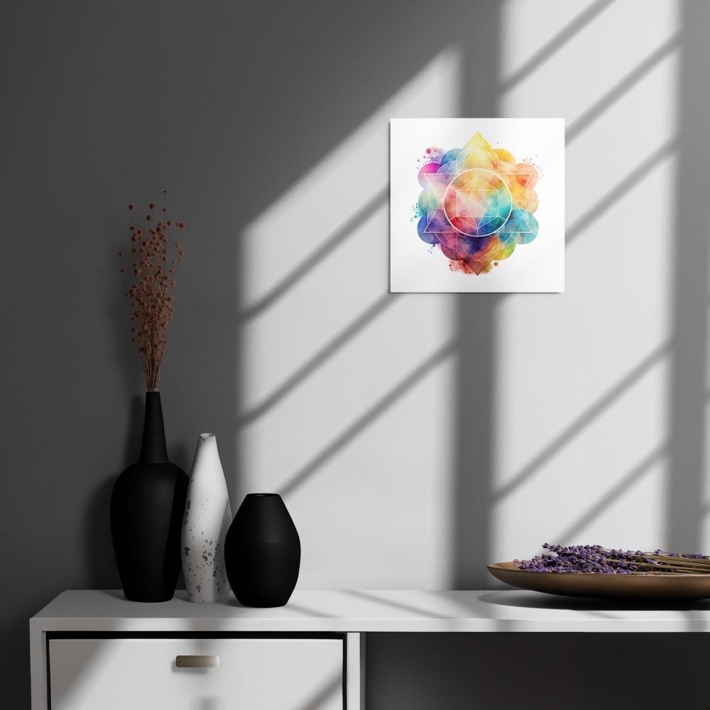 Sacred Geometry Watercolor Metal Print 4 - https://ascensionemporium.net