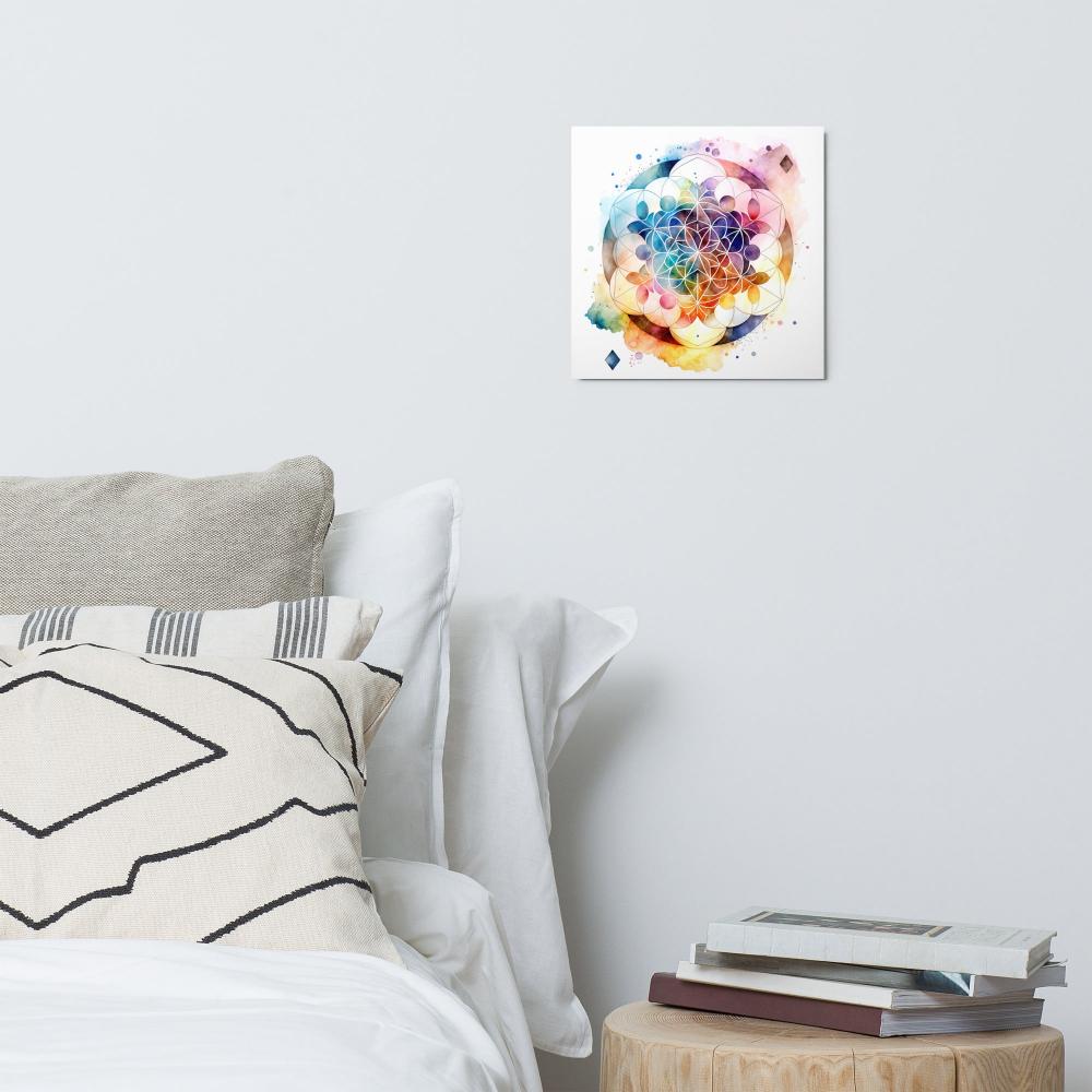 Sacred Geometry Watercolor Metal Print 5 - https://ascensionemporium.net