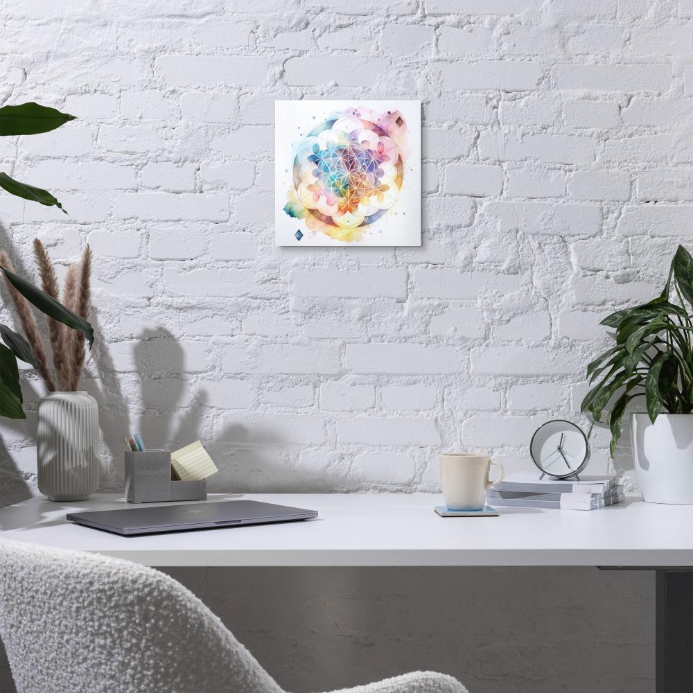 Sacred Geometry Watercolor Metal Print 5 - https://ascensionemporium.net