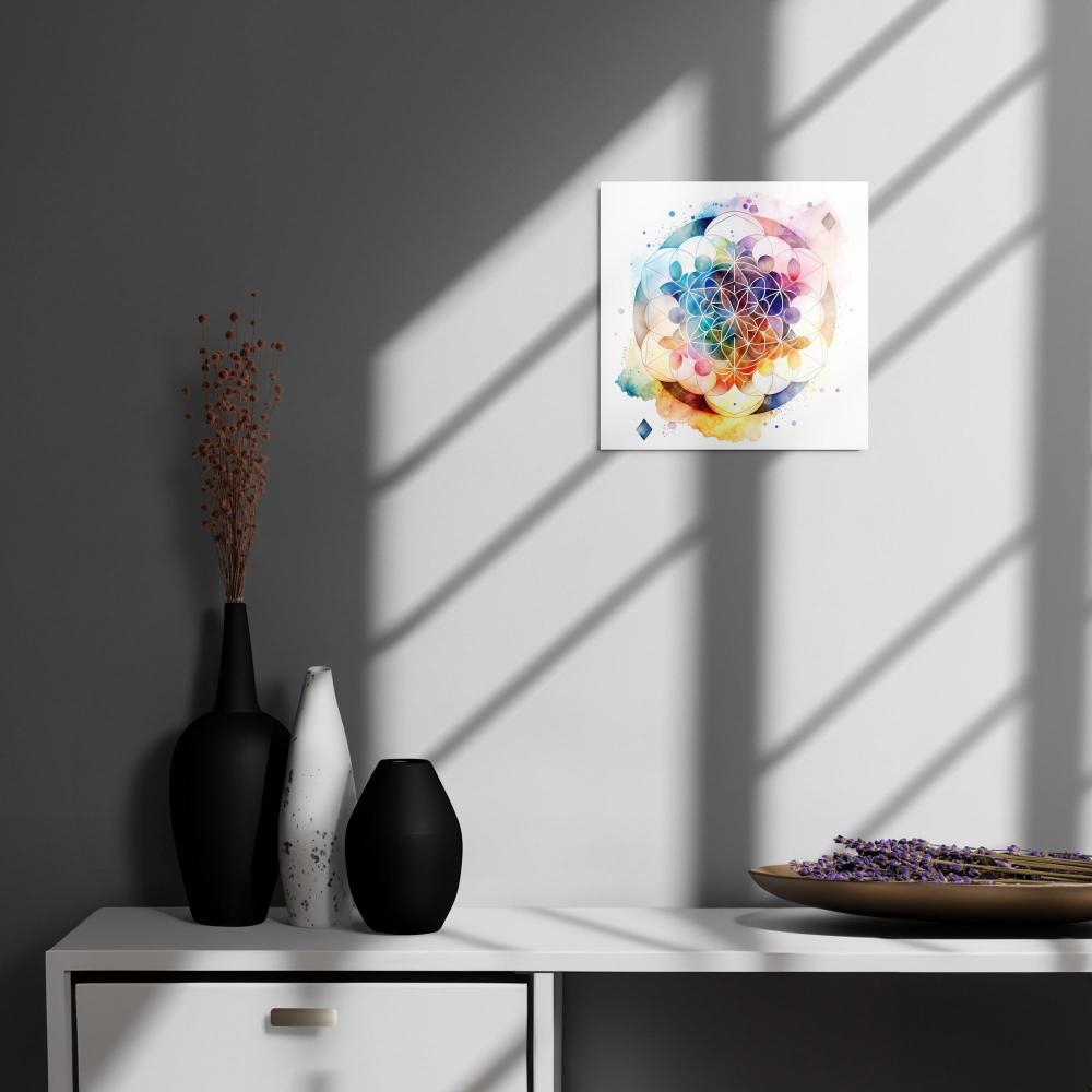 Sacred Geometry Watercolor Metal Print 5 - https://ascensionemporium.net