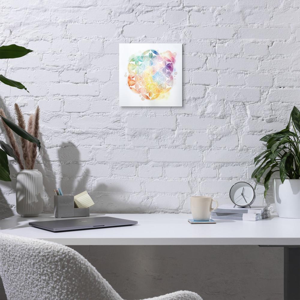 Sacred Geometry Watercolor Metal Print 6 - https://ascensionemporium.net