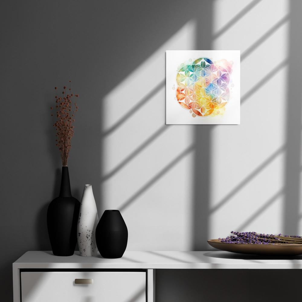 Sacred Geometry Watercolor Metal Print 6 - https://ascensionemporium.net