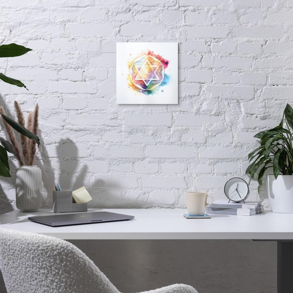 Sacred Geometry Watercolor Metal Print 7 - https://ascensionemporium.net