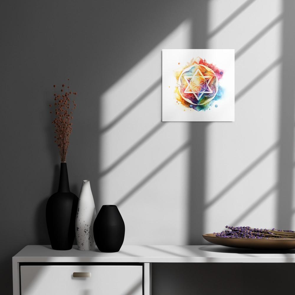 Sacred Geometry Watercolor Metal Print 7 - https://ascensionemporium.net