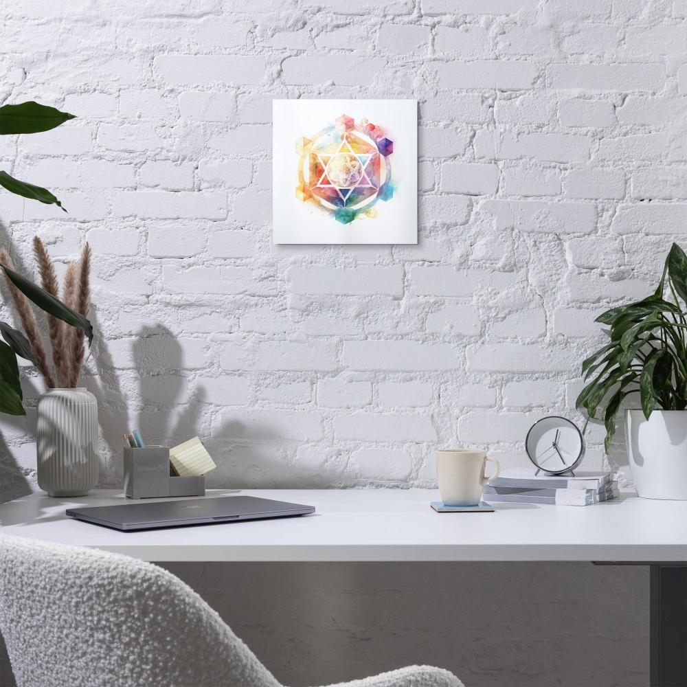 Sacred Geometry Watercolor Metal Print 8 - https://ascensionemporium.net