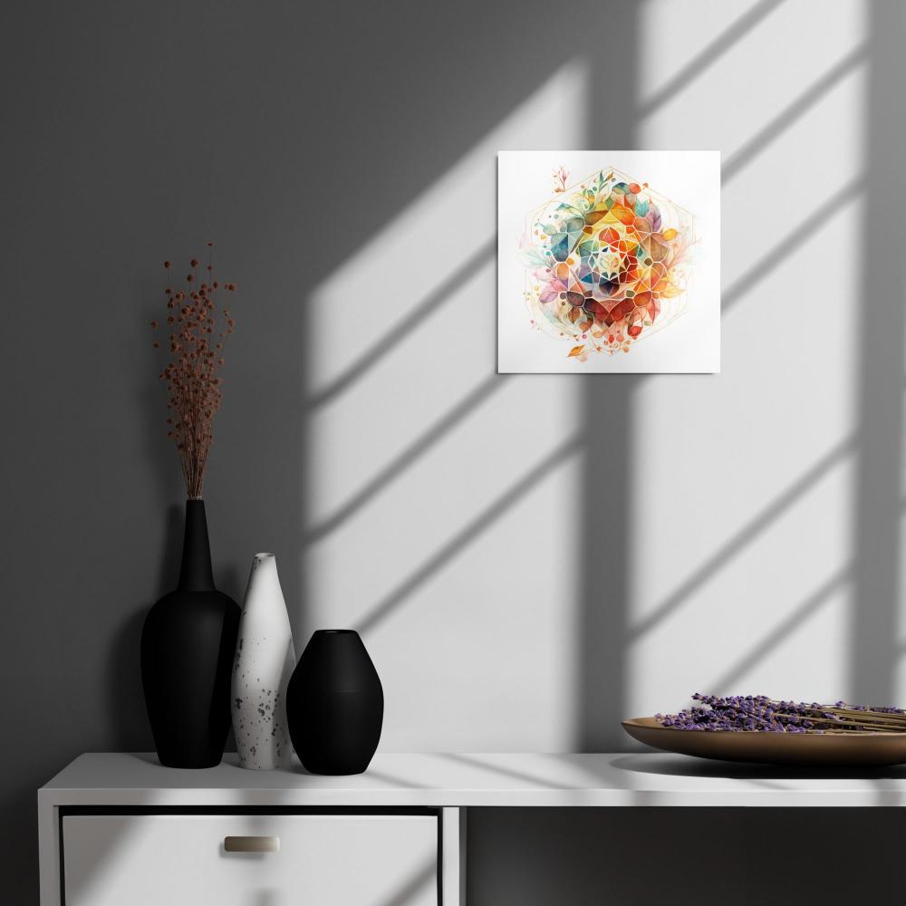 Sacred Geometry Watercolor Metal Print 9 - https://ascensionemporium.net