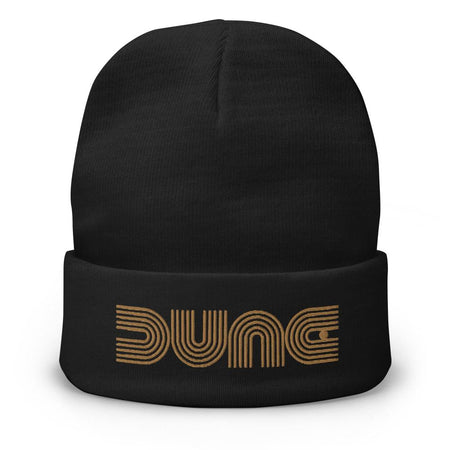 Dune Geometric Embroidered Beanie - Black Color - https://ascensionemporium.net