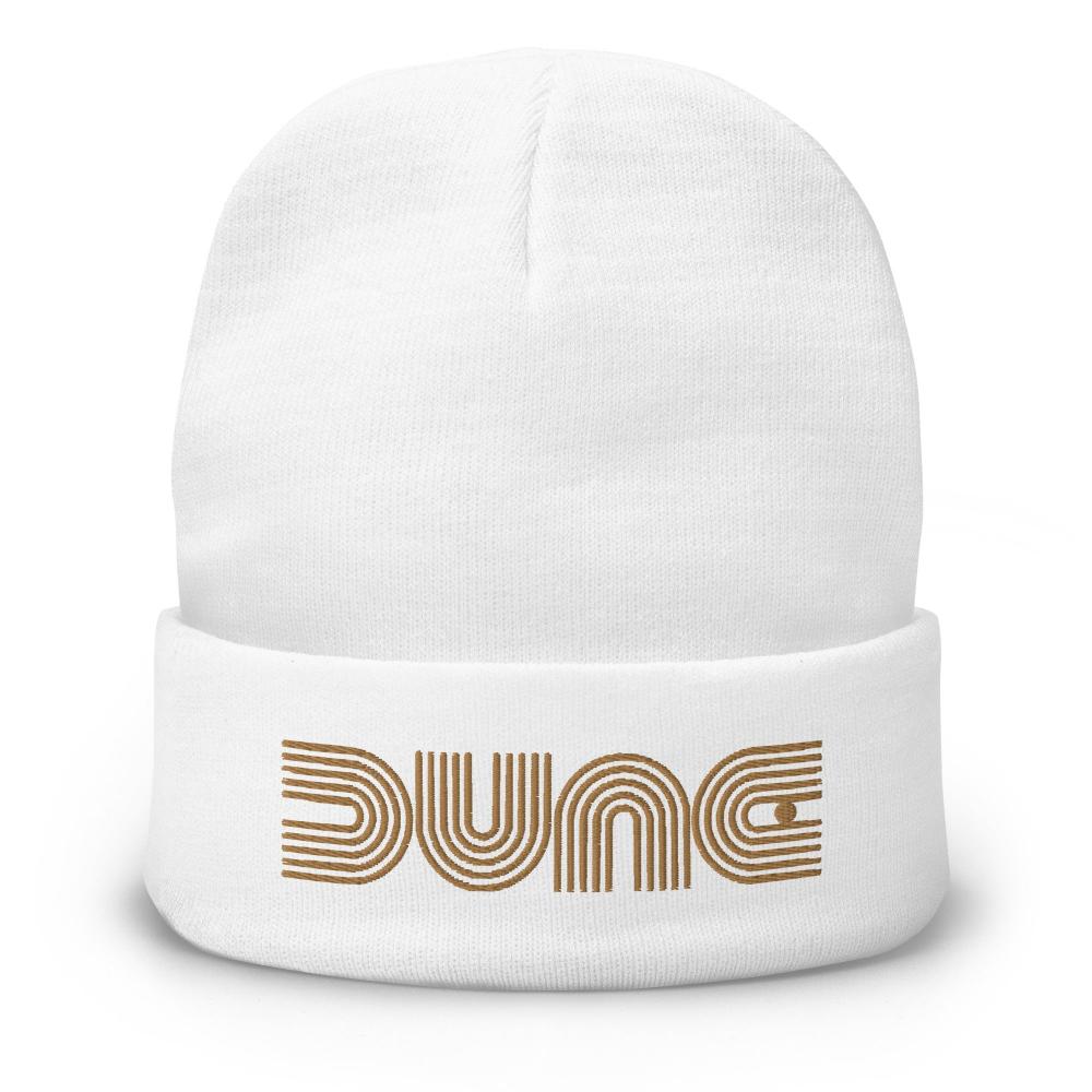 Dune Geometric Embroidered Beanie - White Color - https://ascensionemporium.net