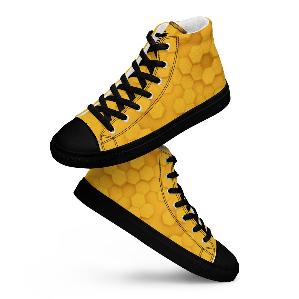 Honeycomb Men's High Top Sneakers - Black Outsole - https://ascensionemporium.net