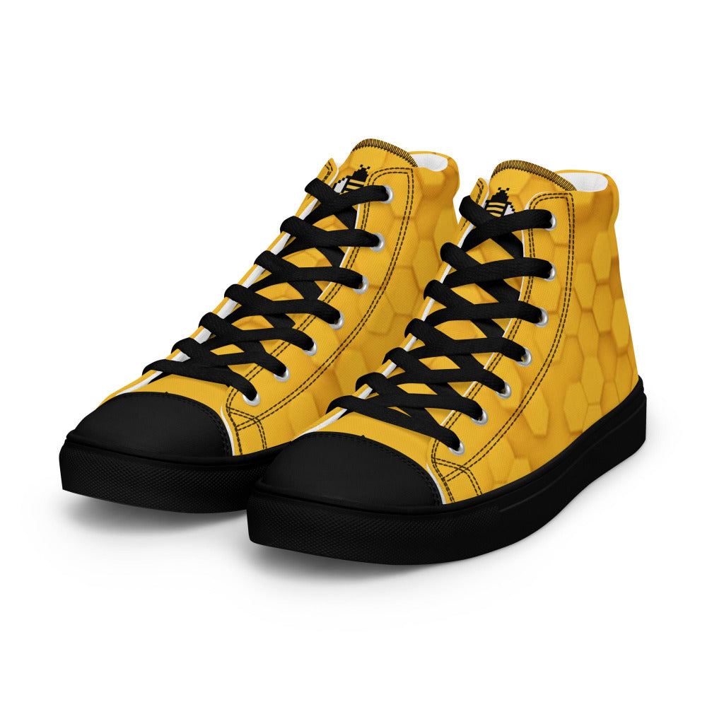 Honeycomb Men's High Top Sneakers - Black Outsole - https://ascensionemporium.net
