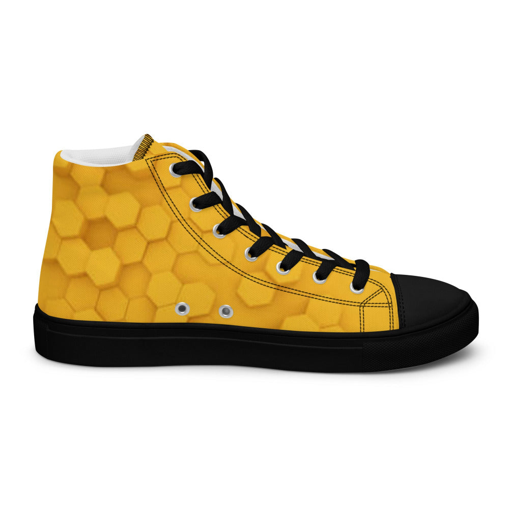 Honeycomb Men's High Top Sneakers - Black Outsole - https://ascensionemporium.net